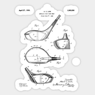 Golf Ball Patent - Golfer Art - Antique Sticker